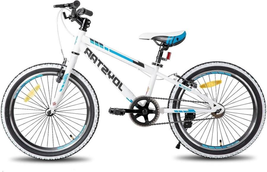 Kinderfiets Mountainbike sfiets Veilig Fietsen Dubbele Rem 24 Inch Wit