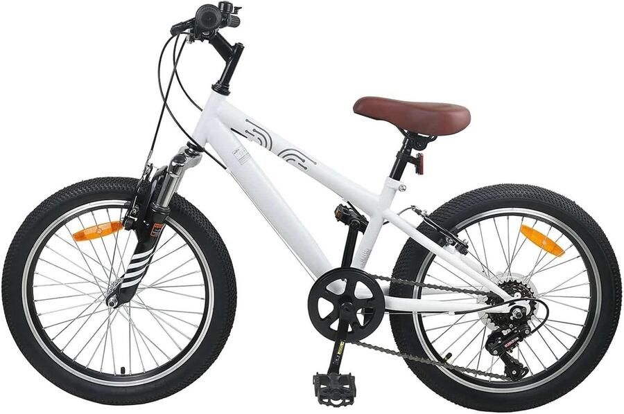 Kinderfiets Mountainbike sfiets sfiets Buiten Avonturen Stalen Frame 20 inch Wit