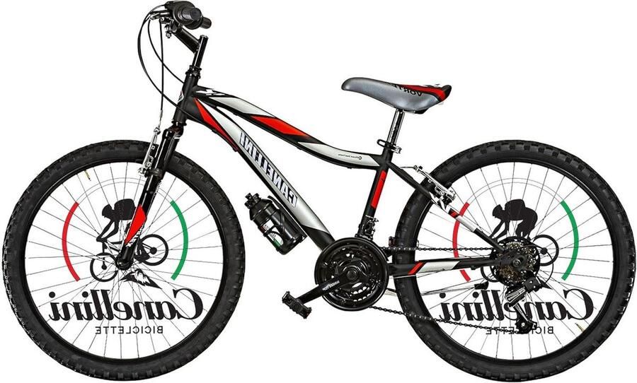 Kinderfiets Mountainbike sfiets sfiets Buiten Fietsen Stoer Design 24 Inch Zwart Rood