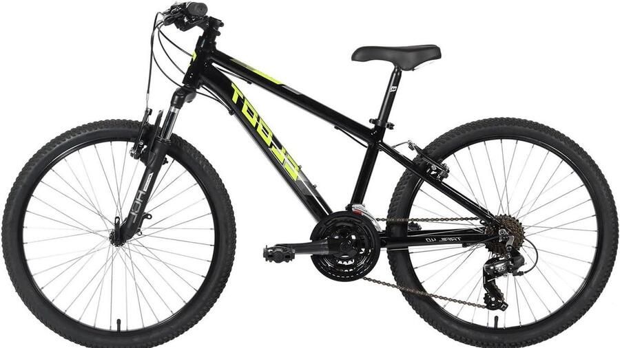 Kinderfiets Mountainbike Kinder Avontuurlijke Tochten Verende Voorvork 24 inch Zwart
