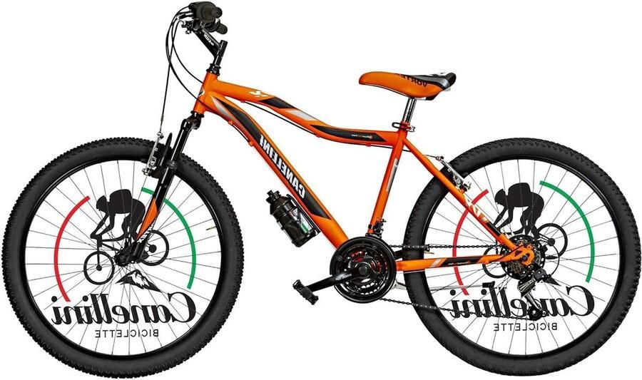 Kinderfiets MTB sfiets sfiets Buiten Spelen Voorvering 24 inch Oranje Zwart