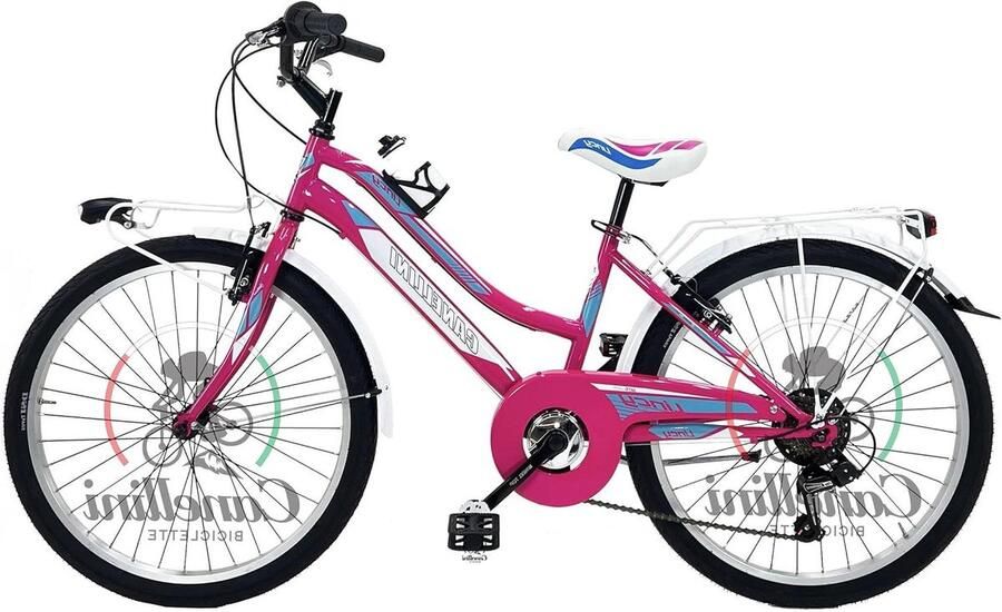 Kinderfiets MTB Meisjesfiets Aluminium Buiten Plezier Lichtgewicht Frame 24 Inch Wielen Fuchsia