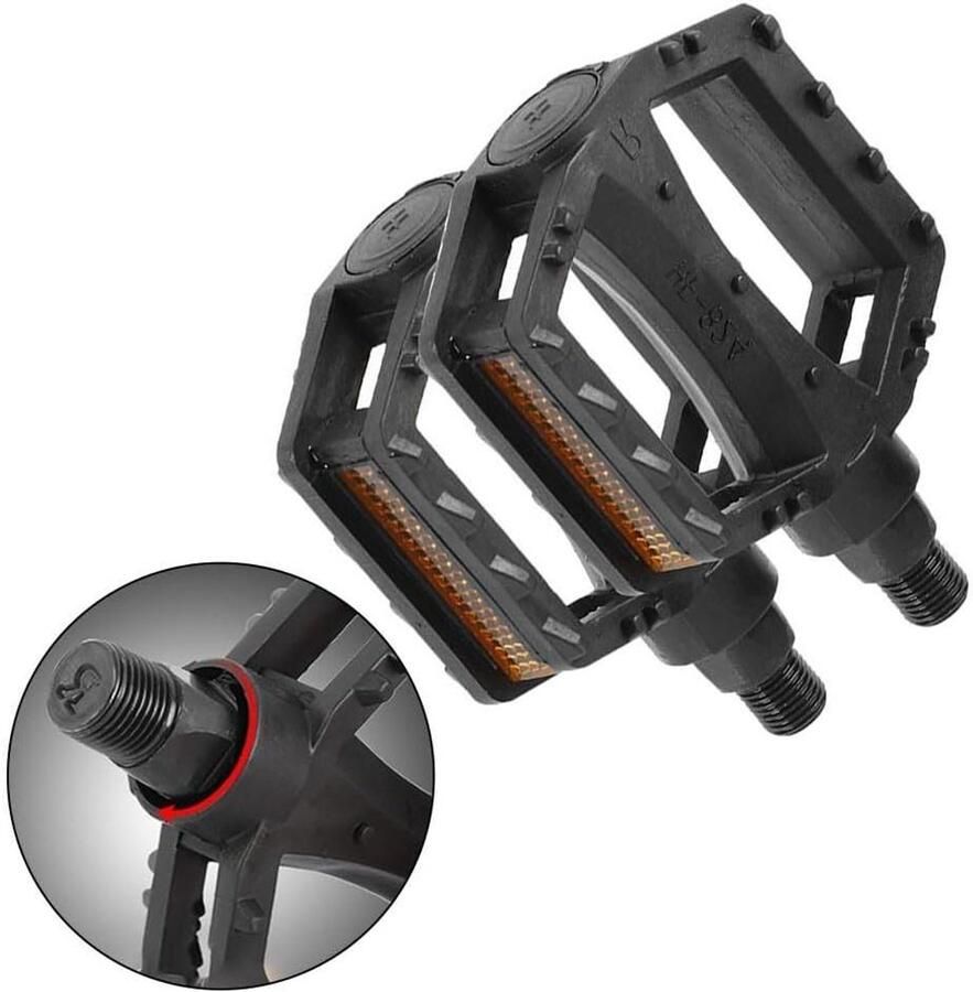 Kinderfiets Pedalen Fietspedalen Kinderen Veilig Fietsen Verbeterde Antislip Grip 11 x 8.5 x 5 cm Zwart