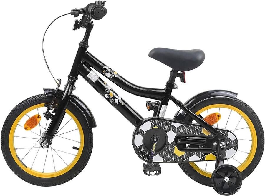 Kinderfiets Peuterfiets Avontuurlijke Rit Verstelbaar Stuur Zadel 16 Inch Zwart