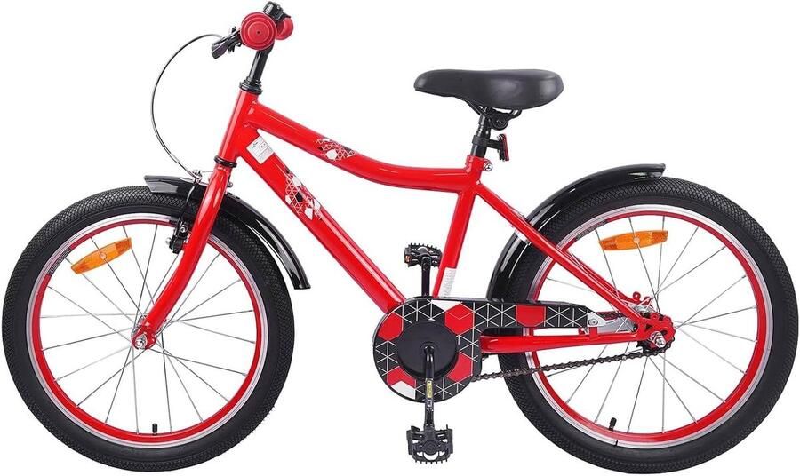 Kinderfiets Peuterfiets Avontuurlijke Rit Verstelbaar Stuur Zadel 18 Inch Rood