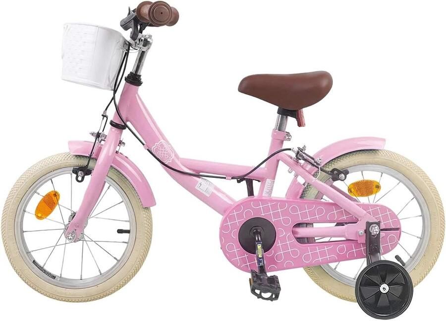 Kinderfiets Peuterfiets Kleuterfiets Leren Fietsen Verstelbaar Stuur Zadel 16 Inch Lichtroze