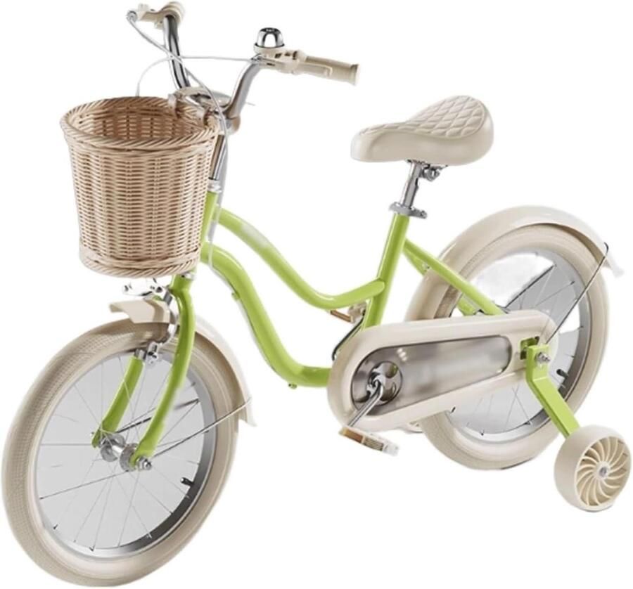 Kinderfiets Peuterfiets Leren Fietsen Dubbele Handrem 14 inch Groen