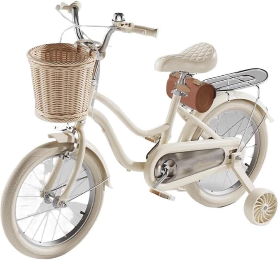 Kinderfiets Peuterfiets Rijfiets Leren Fietsen Dubbele Handrem 12-22 inch Wit