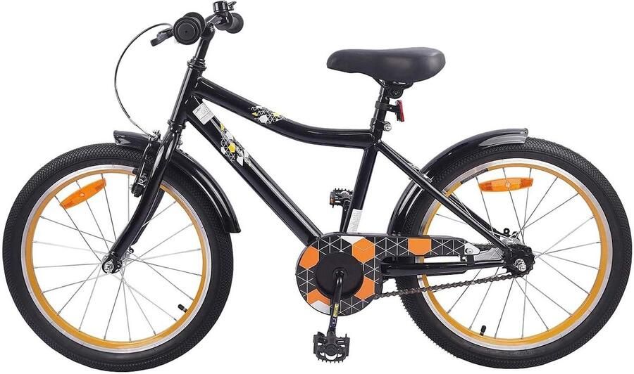 Kinderfiets Peuterfiets Wegfiets Avontuurlijke Rit Verstelbaar Stuur Zadel 18 Inch Zwart