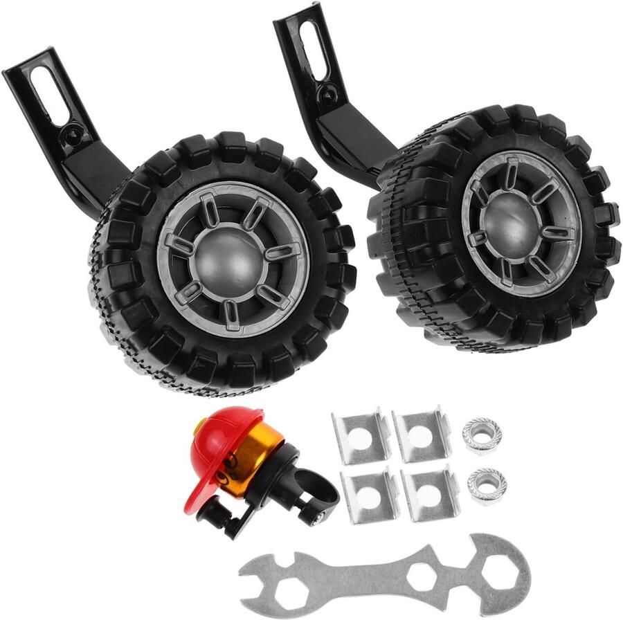 Kinderfiets Stabilisator Set Zijwieltjes Fiets Leren Fietsen Verstelbaar 16x13CM Zwart