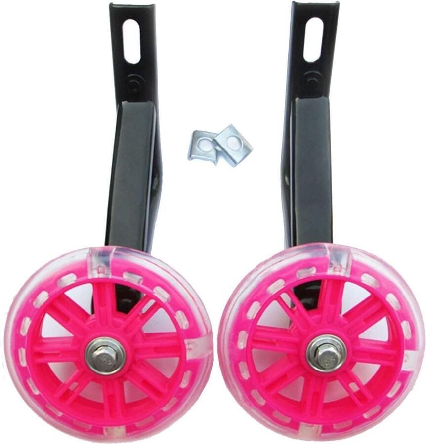 Kinderfiets Stabilisatoren Hulpwielen Fiets Leren Fietsen Universeel Instelbaar 12-20 Inch Roze