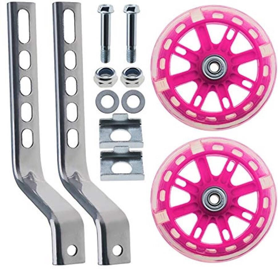 Kinderfiets Stabilisatoren Hulpwielen Fietsen Leren Verstelbaar 12 inch Roze