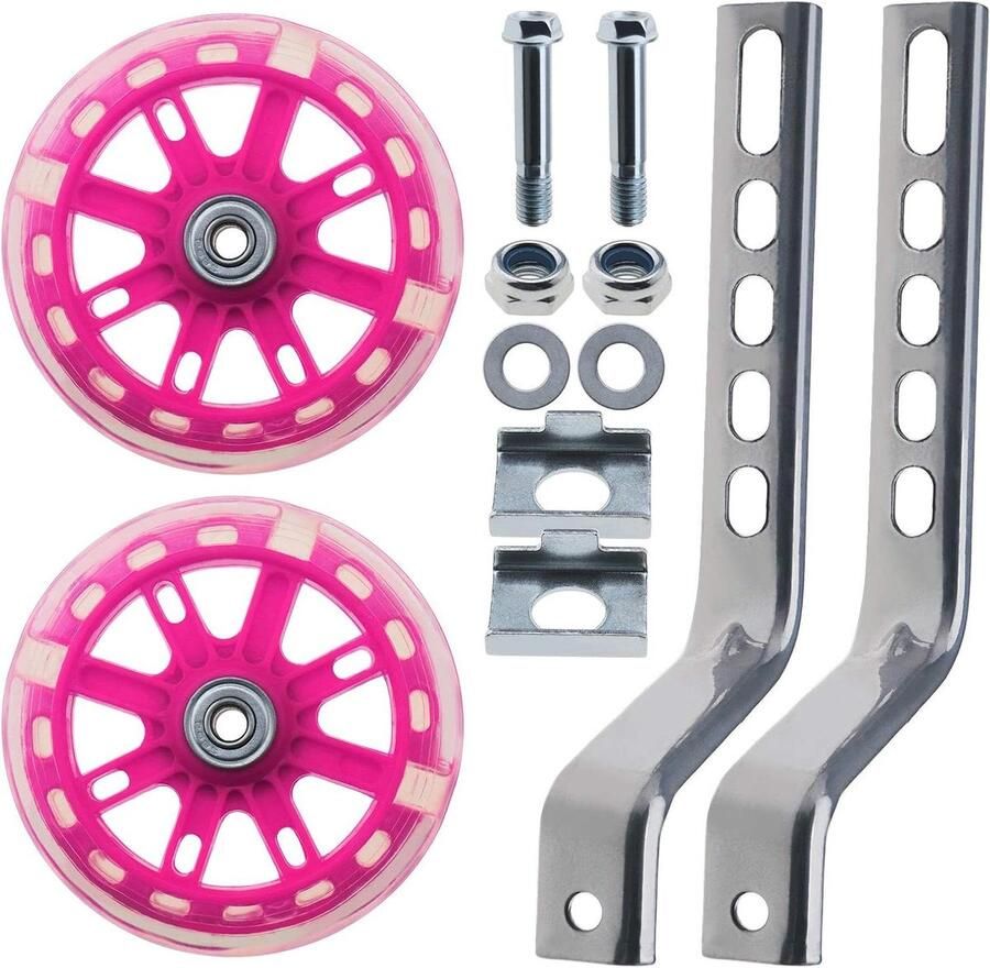 Kinderfiets Stabilisatoren Hulpwielen Fietsen Leren Verstelbaar 12 inch Roze