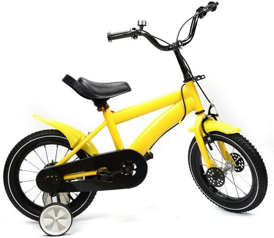 Kinderfiets Stabilisatoren Loopfiets Leren Fietsen Stevig Carbon Frame 14 Inch Geel
