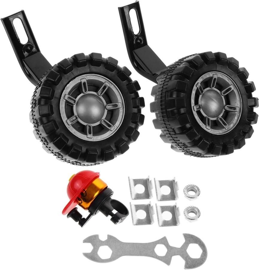 Kinderfiets Stabilisatoren Oefenwielen Kinderfiets Fietsen Leren Eenvoudig te Monteren 16 cm Zwart