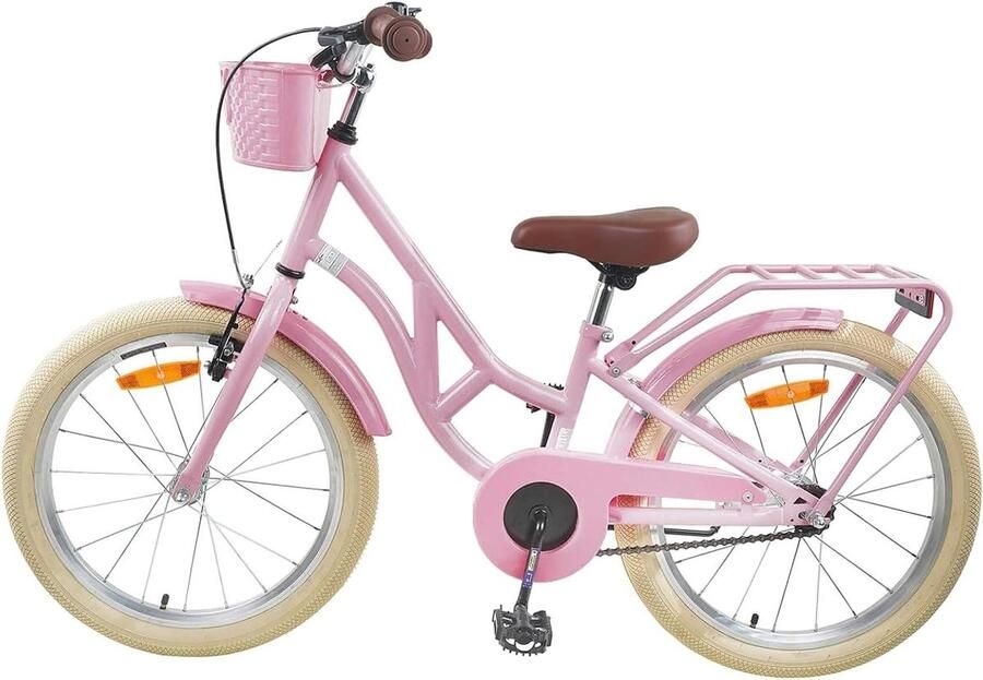 Kinderfiets Stadsfiets Kinder Buurt Verkennen Stevig Stalen Frame 24 Inch Lichtroze