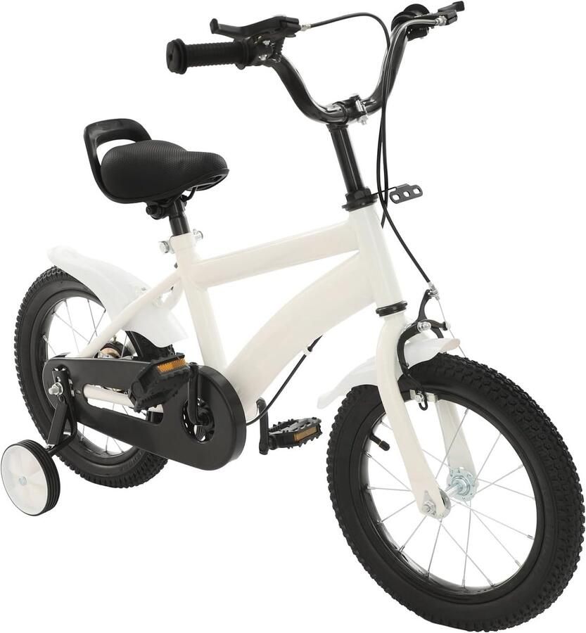 Kinderfiets Steunwielen sfiets sfiets Leren Fietsen In Hoogte Verstelbaar 100cm Lengte Wit