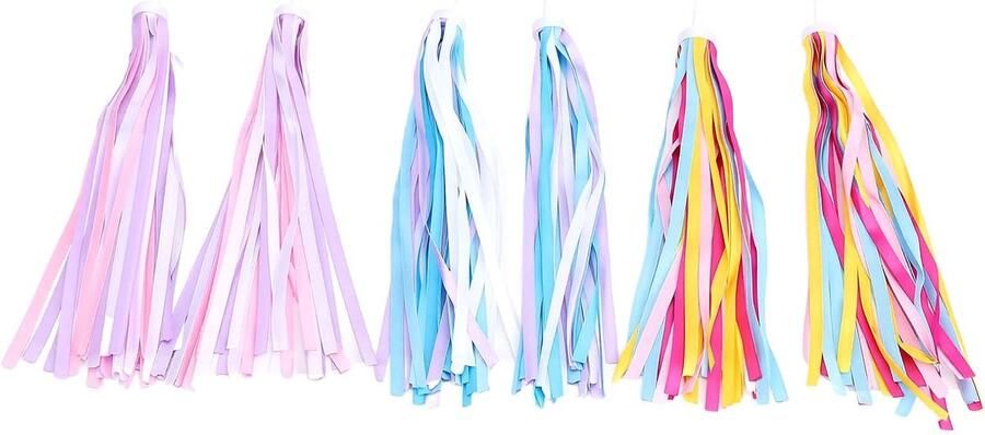 Kinderfiets streamers Fiets decoratie Fiets plezier Levendige kleuren 23 cm lang Multi-kleur