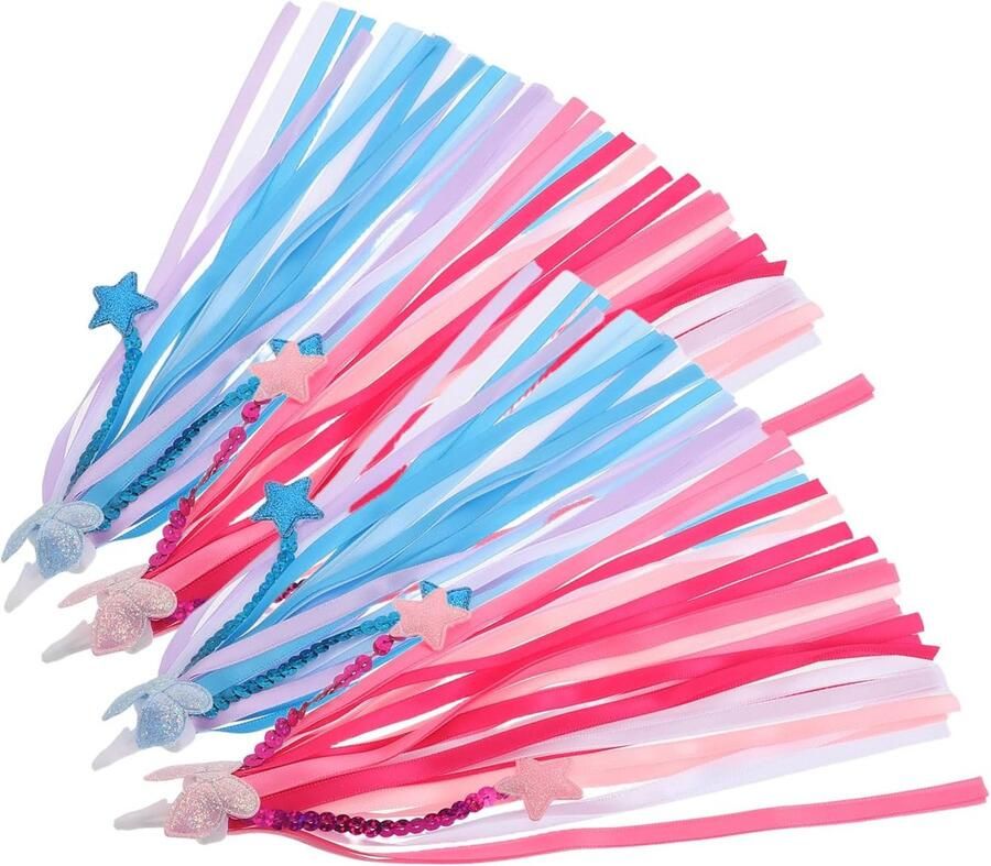 Kinderfiets Streamers Stuurkwastjes Decoratie Fiets Versieren Snel Bevestigen 2 Paar Kleurrijk