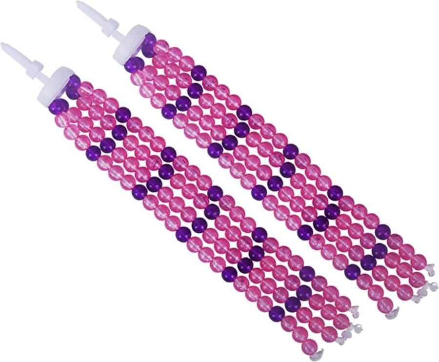 Kinderfiets Stuurlint Fietsdecoratie Streamers Fiets Versieren Met Glanzende Kralen 2 Paar Roze