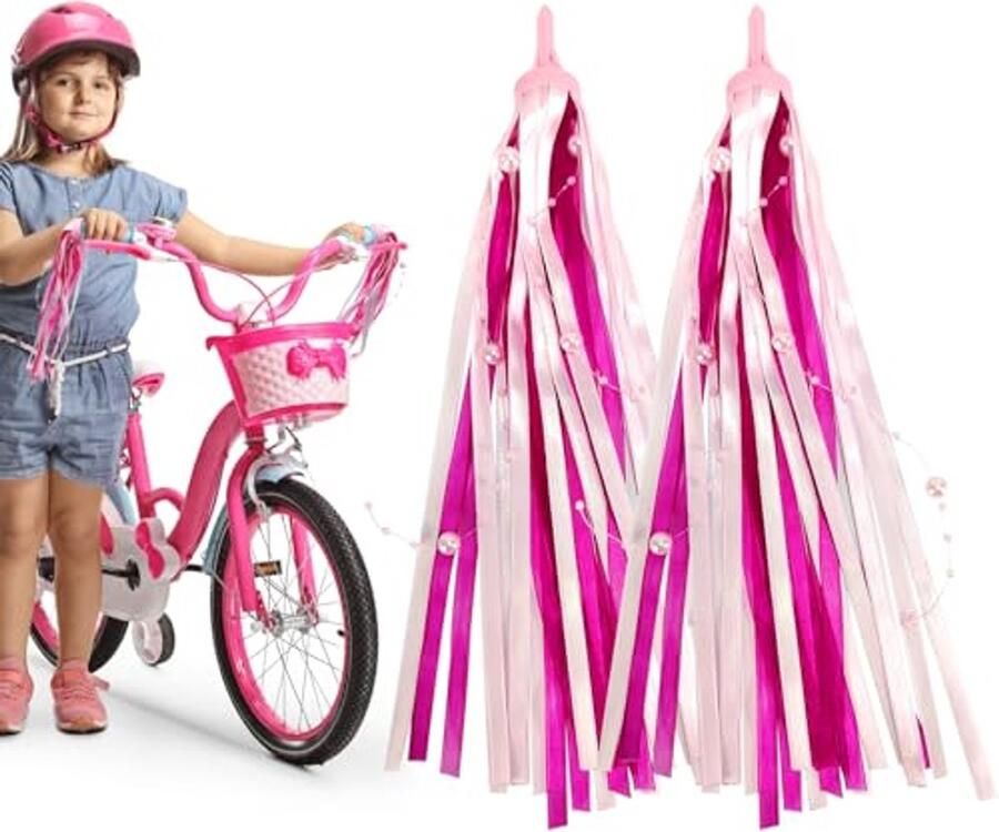 Kinderfiets Stuurstreamer en Decoratie Fietszakjes voor Kinderen in Roze en Rood