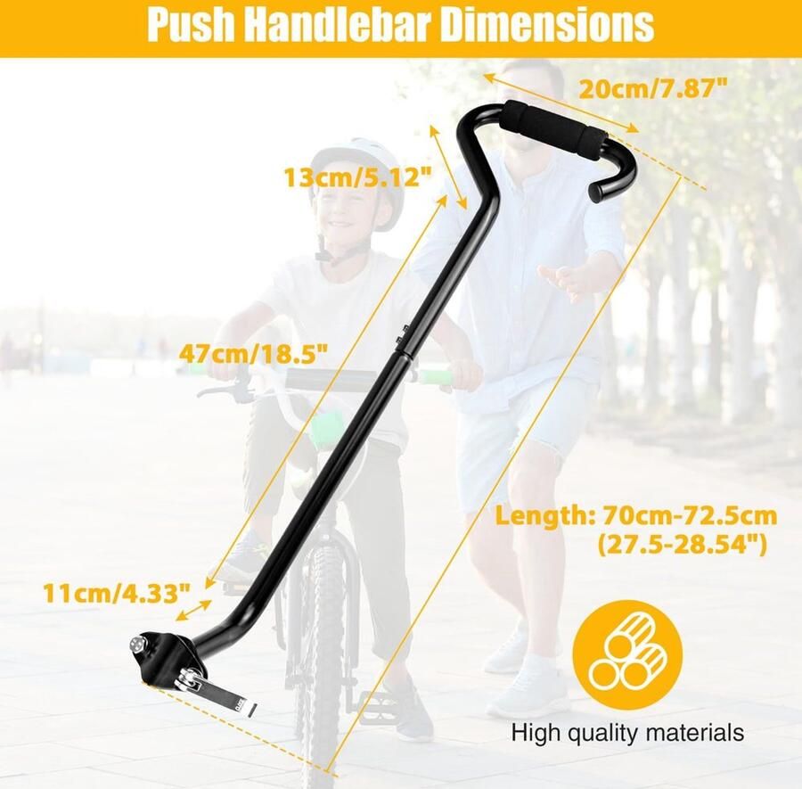 Kinderfiets Training Push Bar van Aluminium