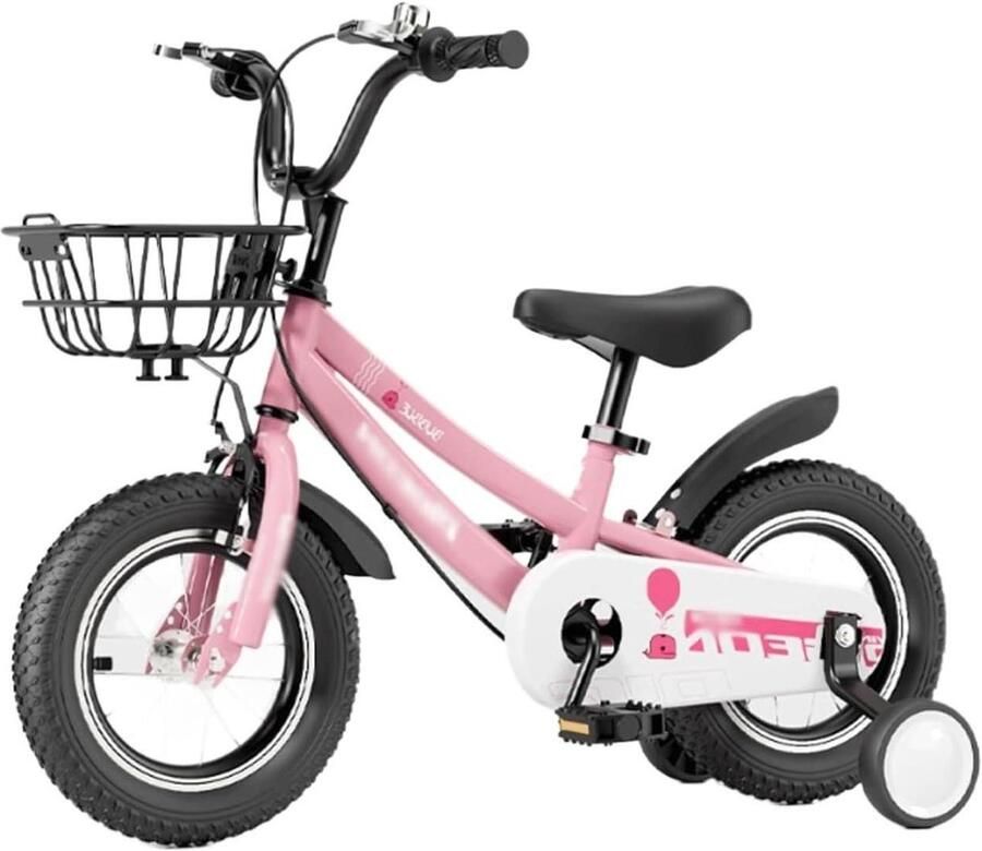 Kinderfiets Trapfiets Meisjes Leren Fietsen Met Zijwieltjes 14 inch Roze
