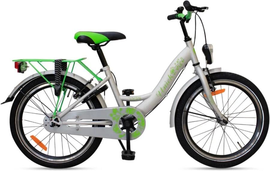 Kinderfiets Uniek 1S 20'' Grijs Groen