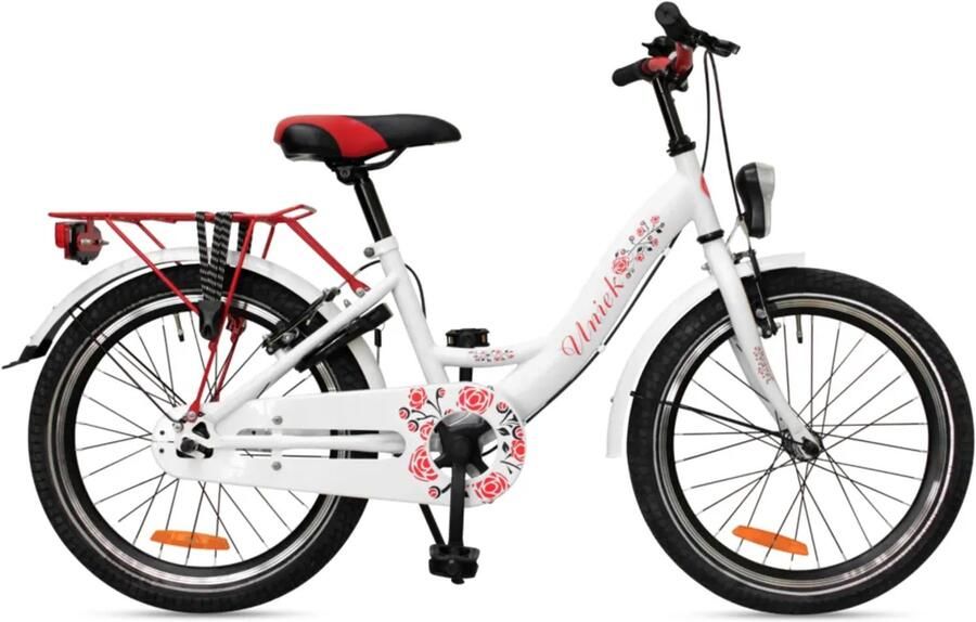 Kinderfiets Uniek 1S 20'' Wit Rood