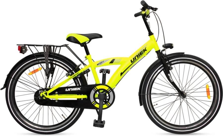 Kinderfiets Uniek 1S 24'' Geel Zwart
