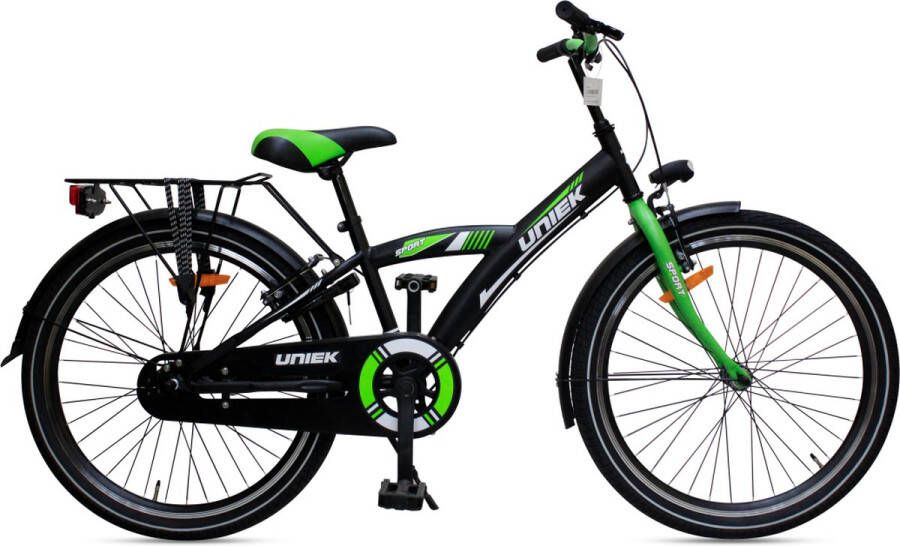 Kinderfiets Uniek 1S 24'' Zwart Groen