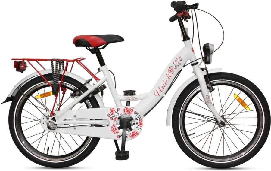 Kinderfiets Uniek 3S 20'' Wit Rood