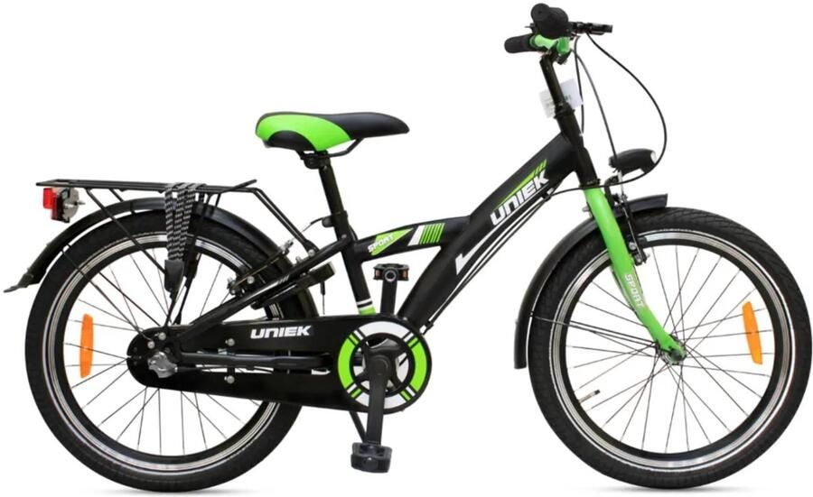 Kinderfiets Uniek 3S 20'' Zwart Groen