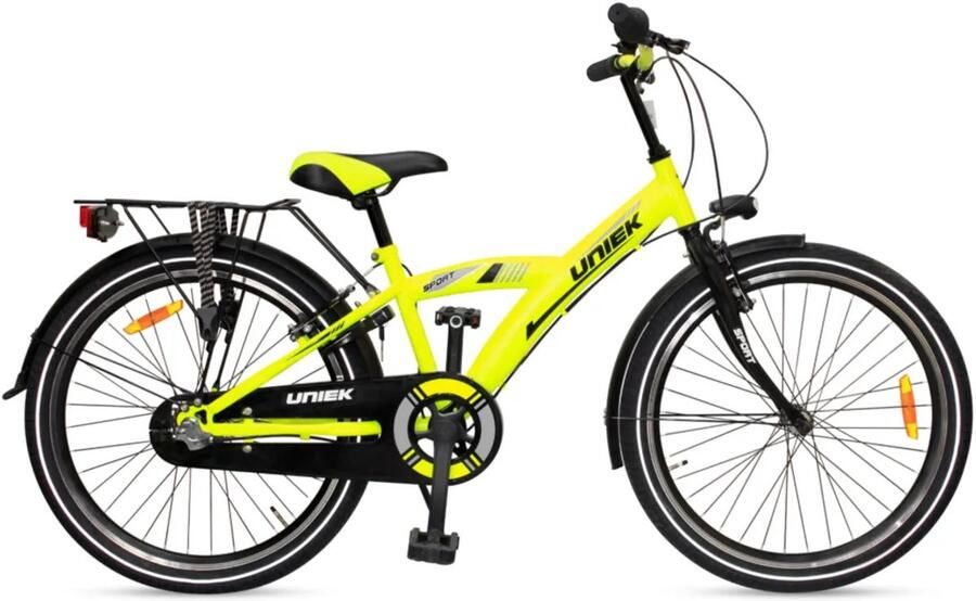 Kinderfiets Uniek 3S 24'' Geel Zwart