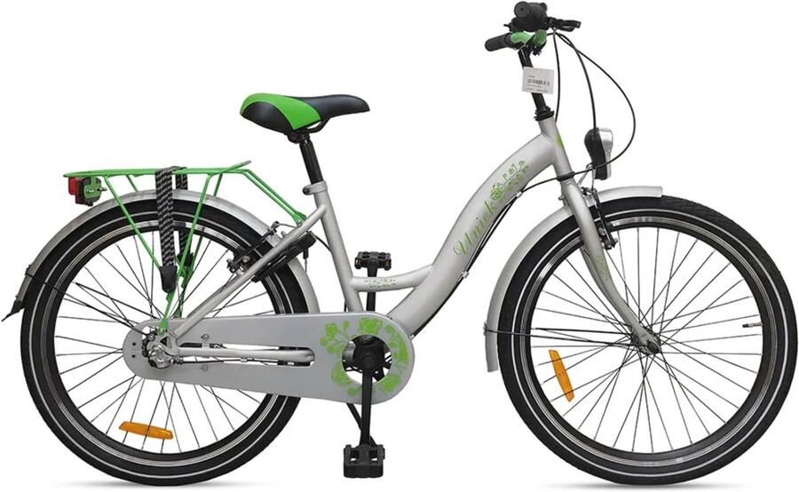 Kinderfiets Uniek 3S 24'' Grijs Groen