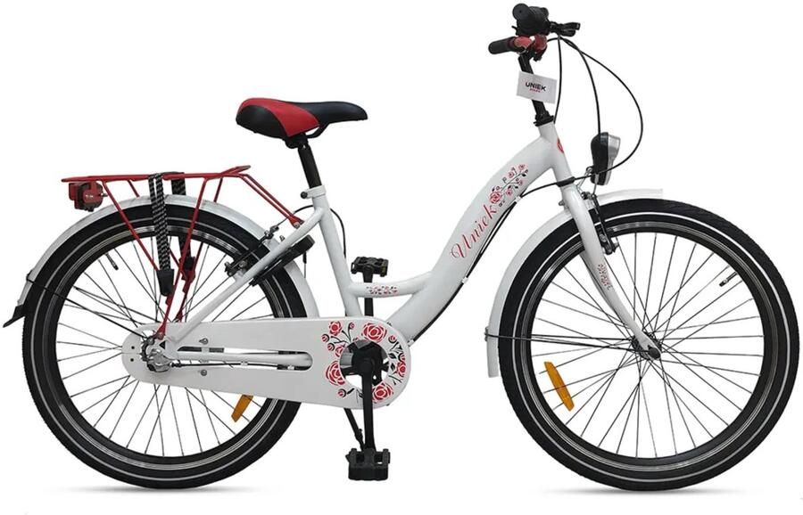 Kinderfiets Uniek 3S 24'' Wit Rood