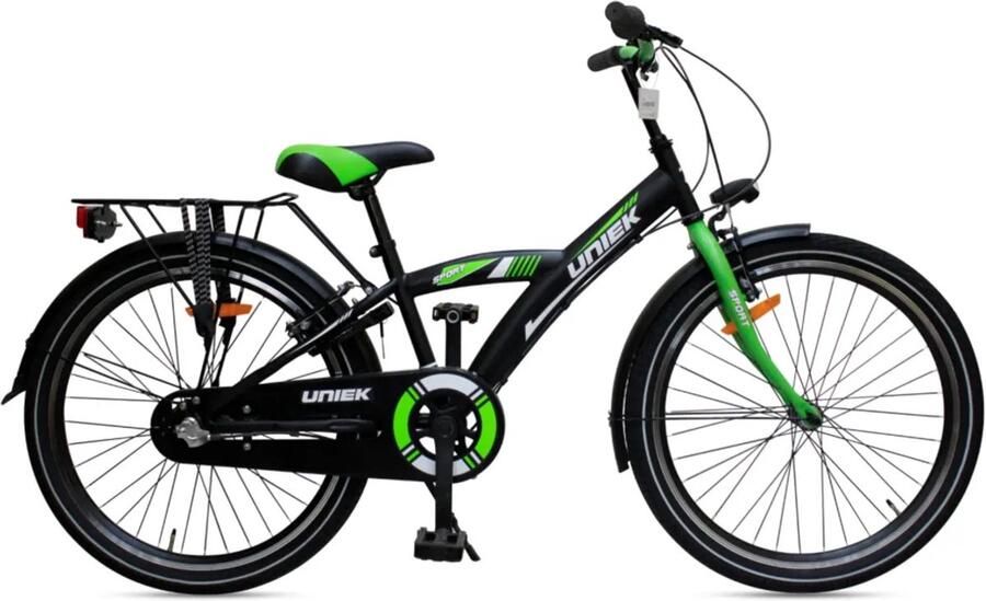 Kinderfiets Uniek 3S 24'' Zwart Groen