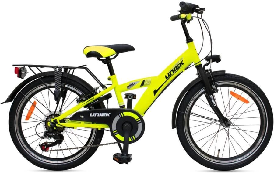 Kinderfiets Uniek 6S 20'' Geel Zwart