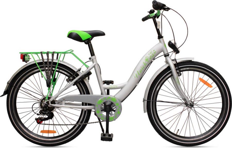 Kinderfiets Uniek 6S 24'' Grijs Groen