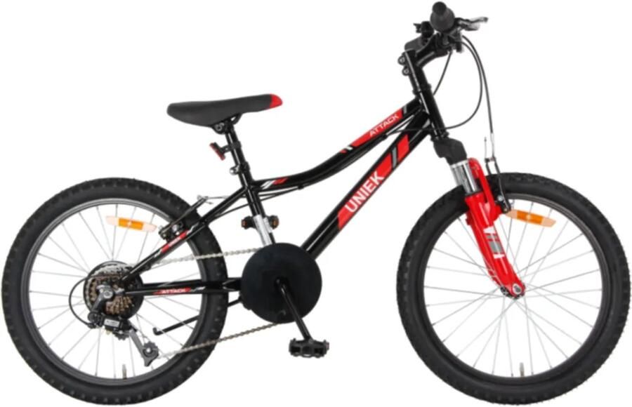 Kinderfiets Uniek Attack J 20'' 6V Zwart Rood