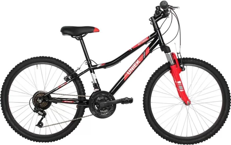 Kinderfiets Uniek Attack J 24 6v Zwart Rood