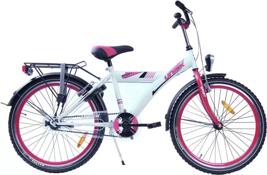 Kinderfiets Uniek Funride (V-Brake + Cb) J 24'' 1V Wit Rood