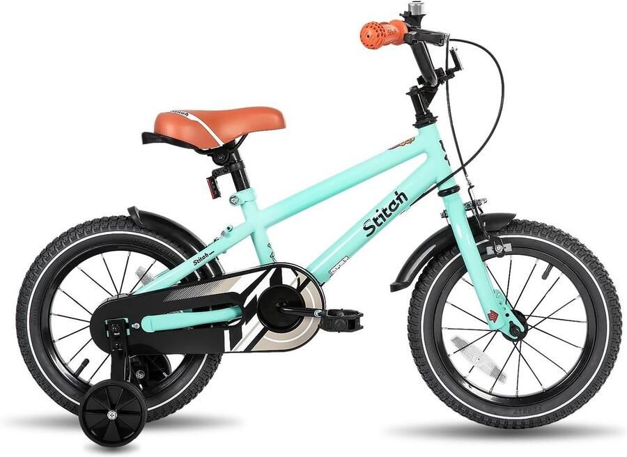Kinderfiets voor 3-9 jaar met zijwieltjes en bel 14 16 18 inch