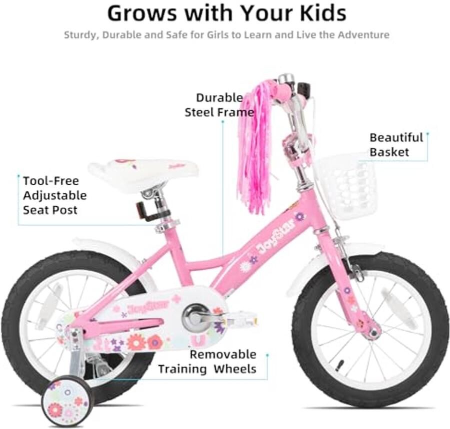 Kinderfiets voor Meisjes 12 Inch met Stabilisatie Roze