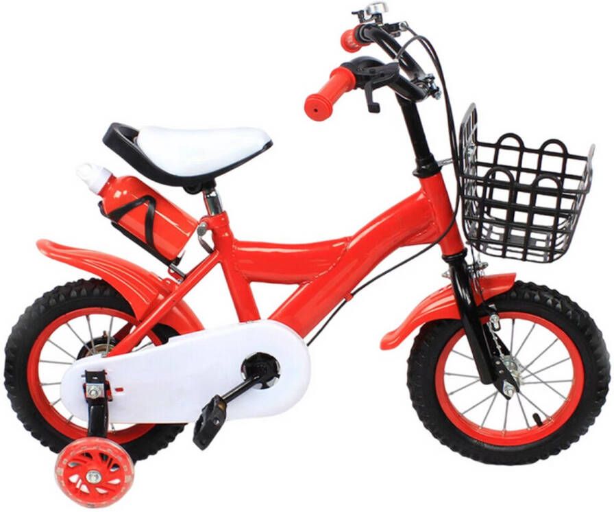 Kinderfiets Kinderfietsen Kinder Fiets Kinderfiets 12 Inch Voor en met Zijwieltjes Geschikt Vanaf 2 Jaar Rood