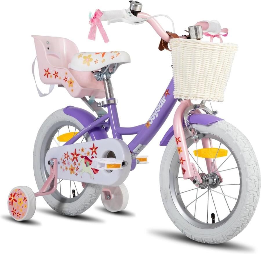 Kinderfiets voor Meisjes met Zijwieltjes Mand en Poppenzitje
