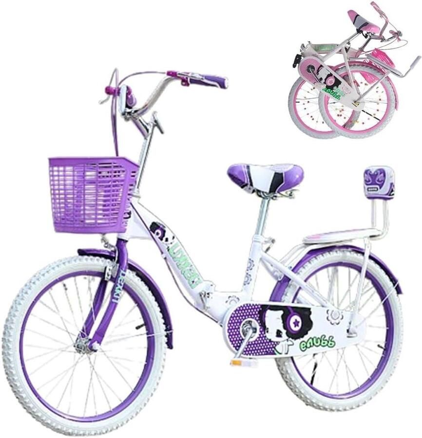 Kinderfiets Vouwfiets Stadsfiets Kinder Dagelijks Gebruik Dubbele Remmen 22 Inch Zwart - Foto 1
