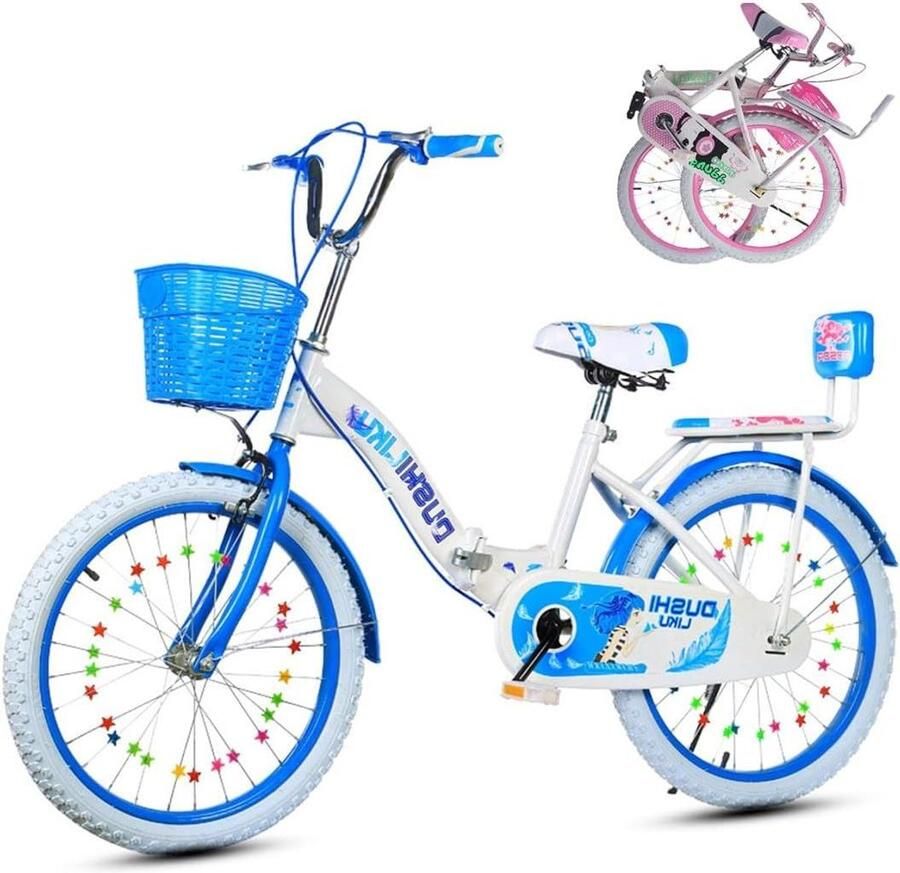 Kinderfiets Vouwfiets Stadsfiets Kinderen Actief Buiten Dubbele Remmen 20-22 Inch Zwart