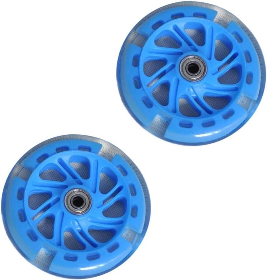 Kinderfiets Wielen Hulpwielen Set Leren Fietsen Lichtgevend en Stil 12 x 12 CM Blauw