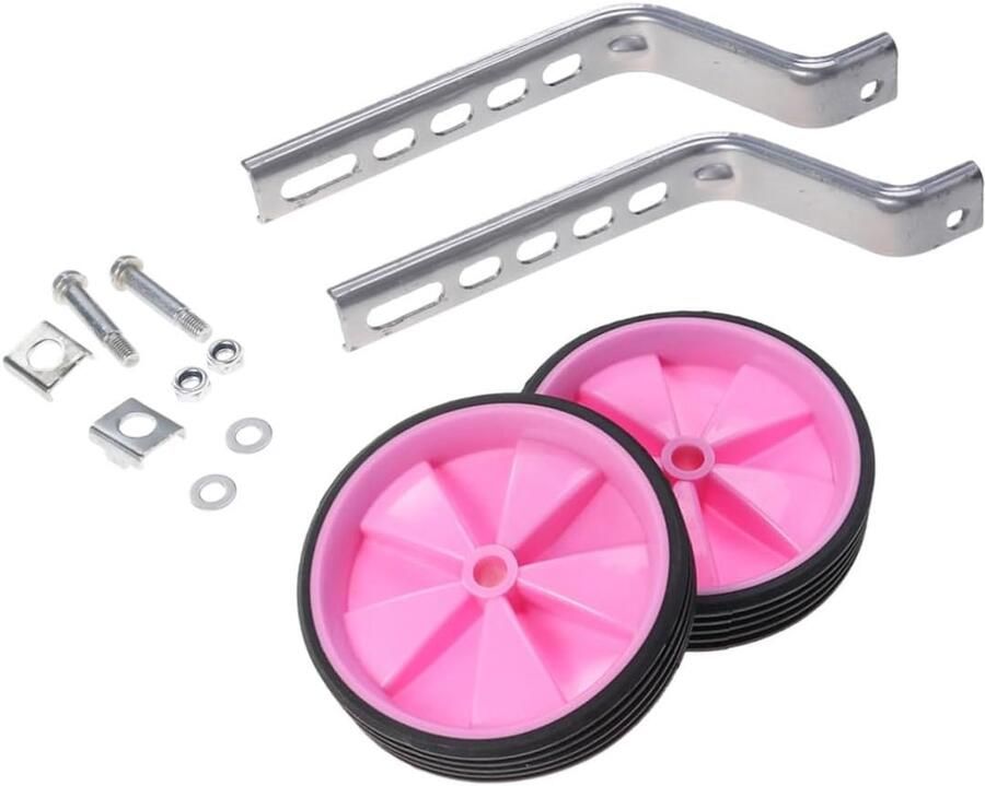 Kinderfiets Wielen Hulpwielen Stabiliteit Leren Fietsen Universele Montage 11 x 2.5 cm Roze
